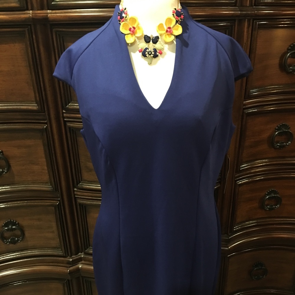 NY&C Blue Deep V-Neck Dress